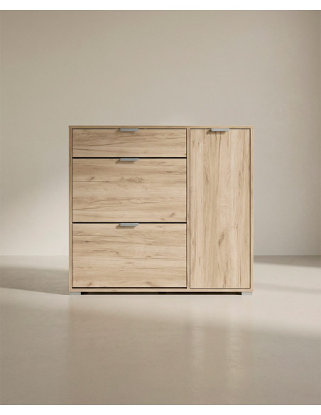 Zapatero NOREX en cemento/roble vista frontal