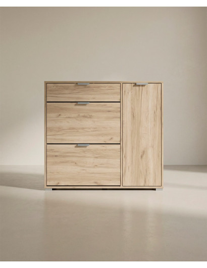 Zapatero NOREX en cemento/roble vista frontal