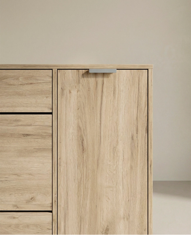 Zapatero NOREX en cemento/roble vista detalle