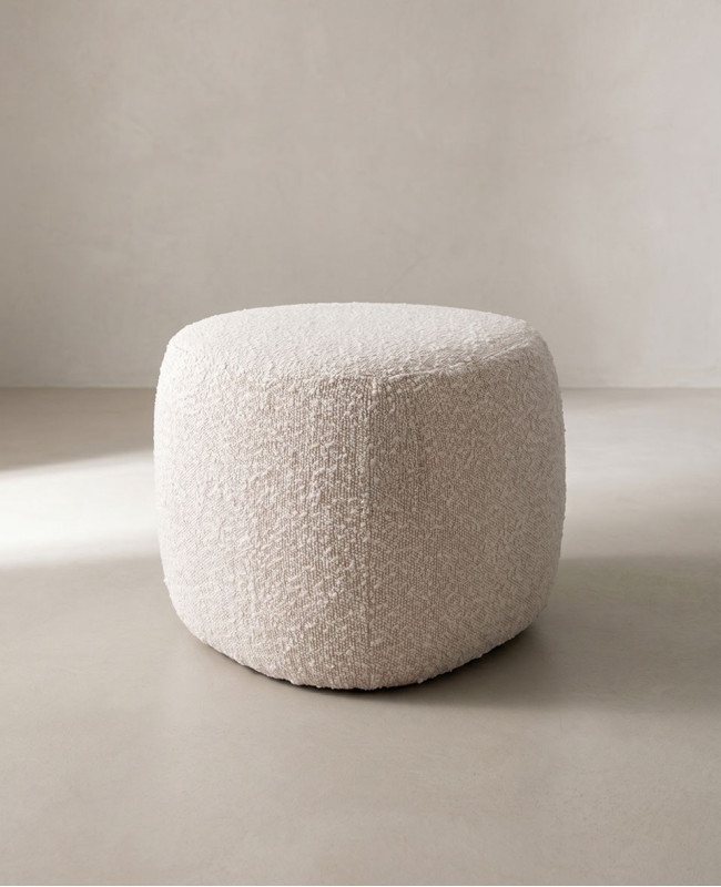 Puff MDF tapizado teddy KIVI-frente