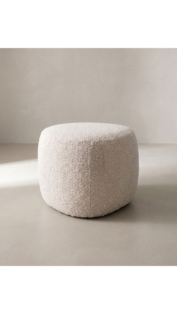 Puff MDF tapizado teddy KIVI-frente