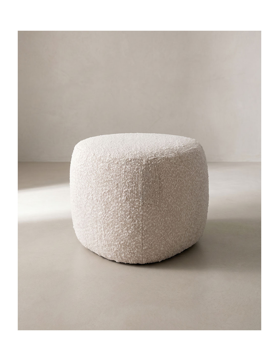 Puff MDF tapizado teddy KIVI-frente