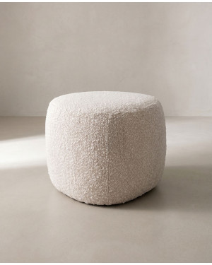 Puff MDF tapizado teddy KIVI-frente