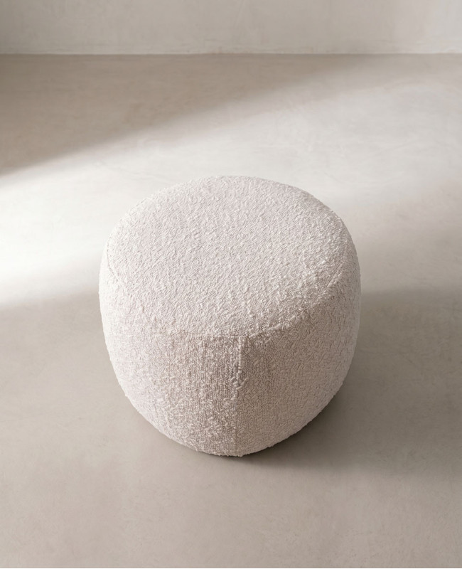 Puff MDF tapizado teddy KIVI-alzado