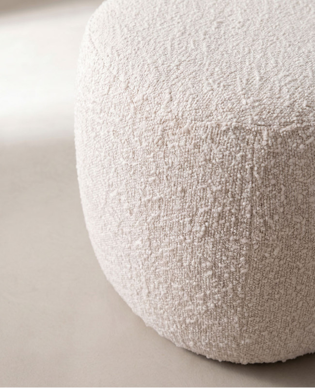 Puff MDF tapizado teddy KIVI-detalle
