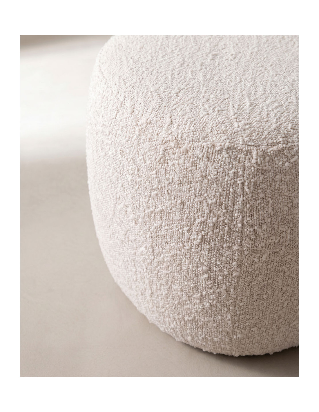 Puff MDF tapizado teddy KIVI-detalle