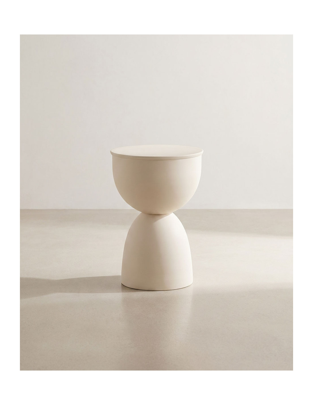 Mesa auxiliar redonda TILA-crema frente