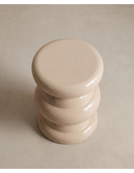 Mesa auxiliar beige YOKO-alzado