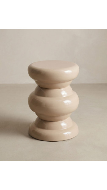 Mesa auxiliar beige YOKO-frente