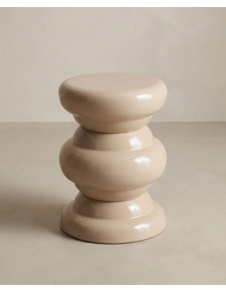 Mesa auxiliar beige YOKO-frente