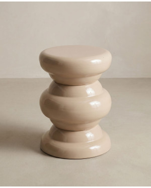 Mesa auxiliar beige YOKO-frente