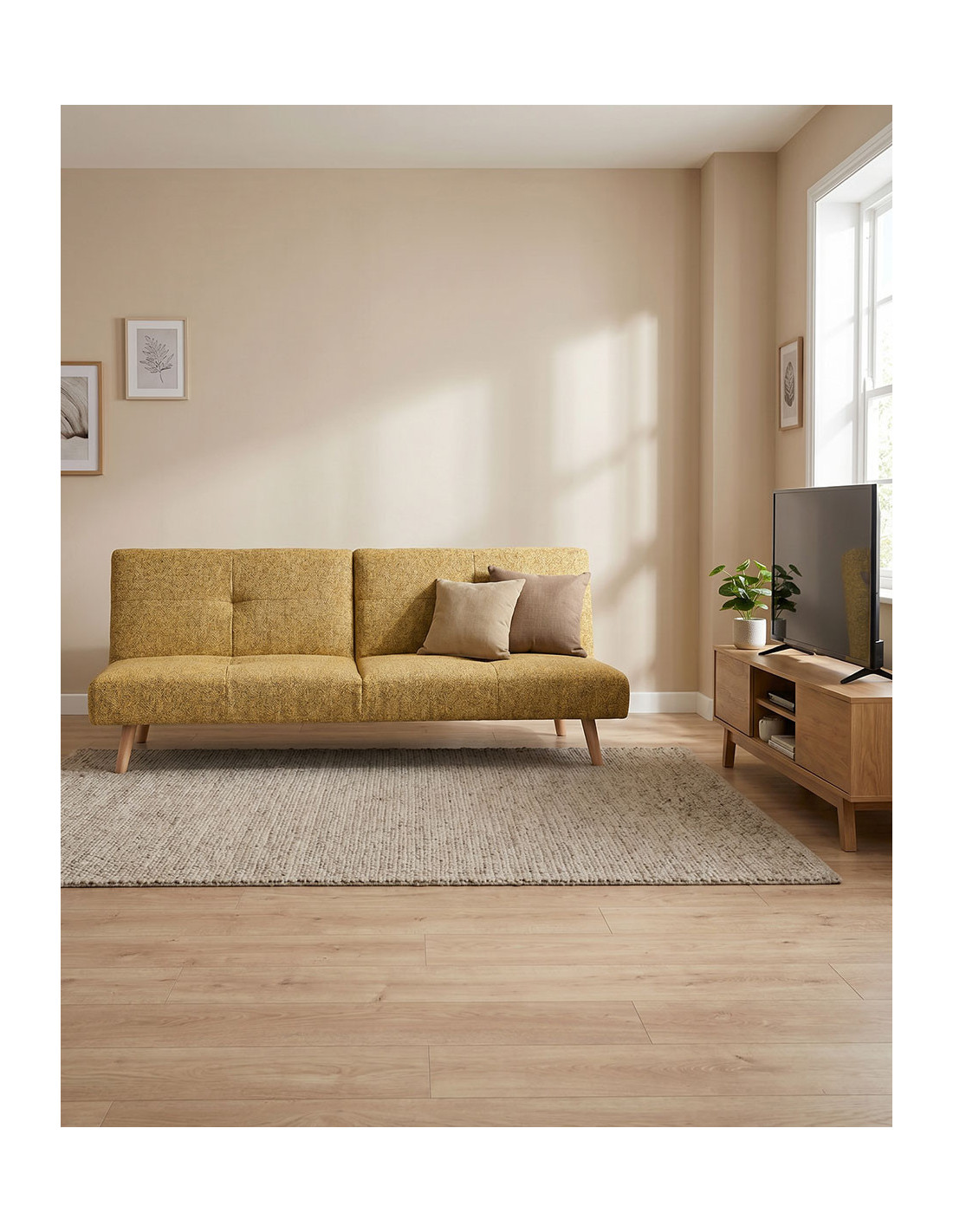 Sofá cama clic-clac NITRO-amarillo ambiente