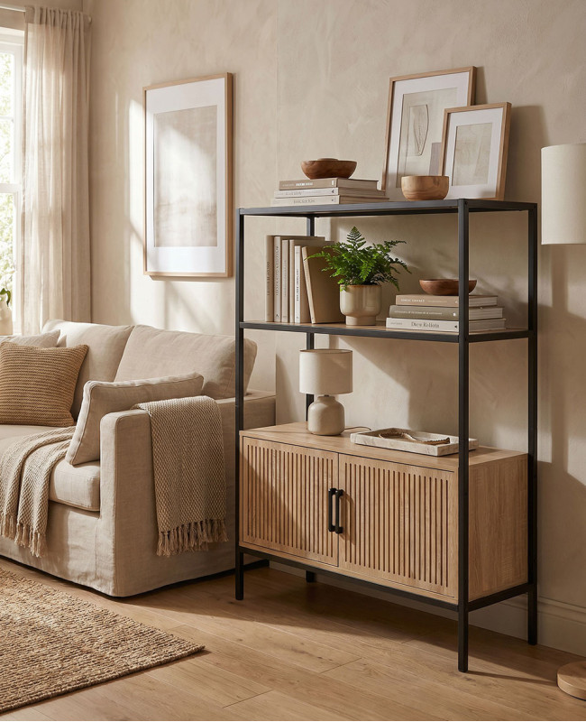 Mueble estantería  con puertas DUNA-ambiente