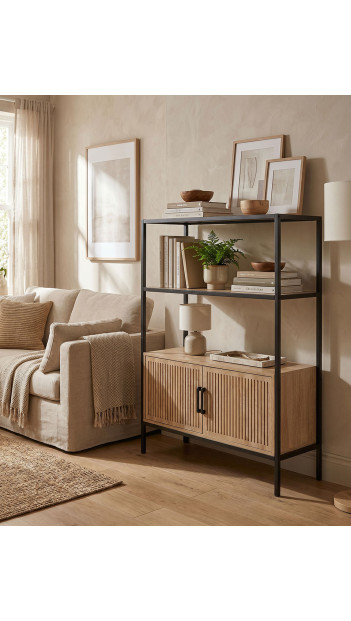 Mueble estantería  con puertas DUNA-ambiente