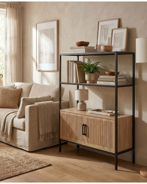Mueble estantería  con puertas DUNA-ambiente