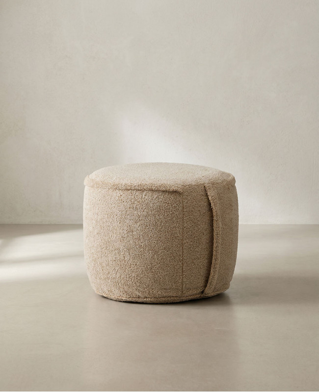 Puf hinchable de poliéster VIBA-beige frente