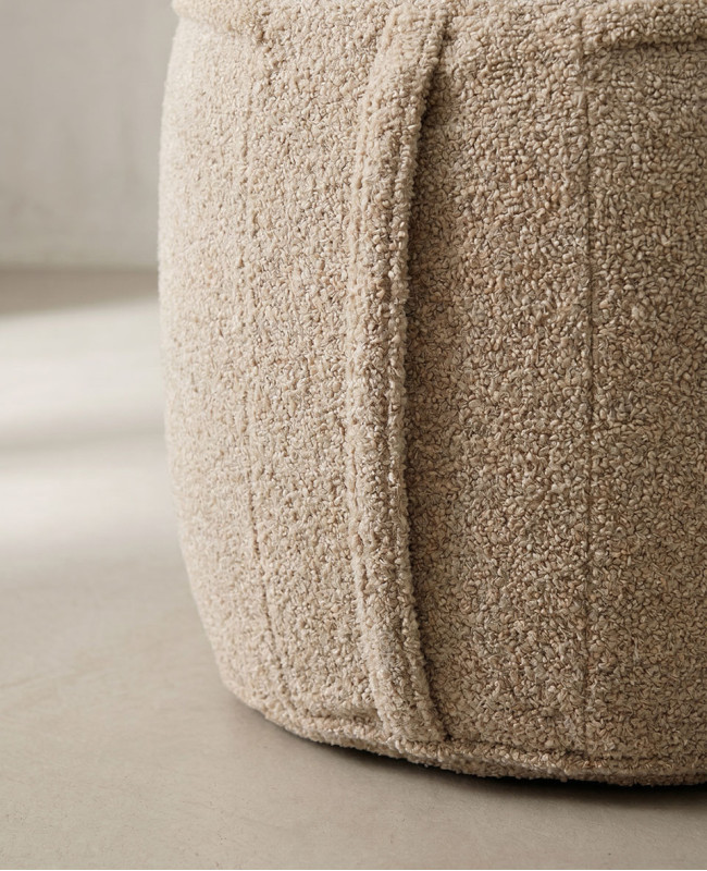 Puf hinchable de poliéster VIBA-beige detalle