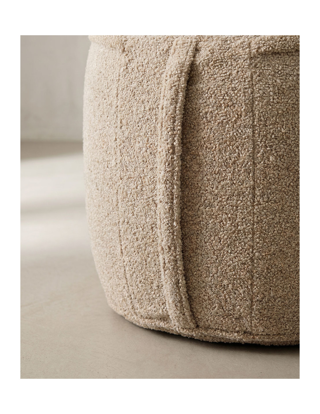 Puf hinchable de poliéster VIBA-beige detalle
