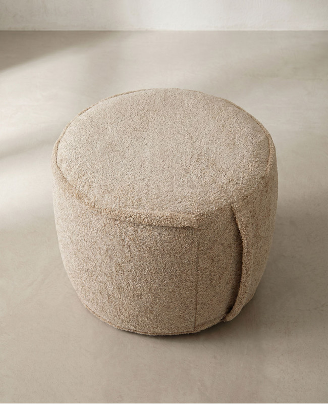 Puf hinchable de poliéster VIBA-beige alzado