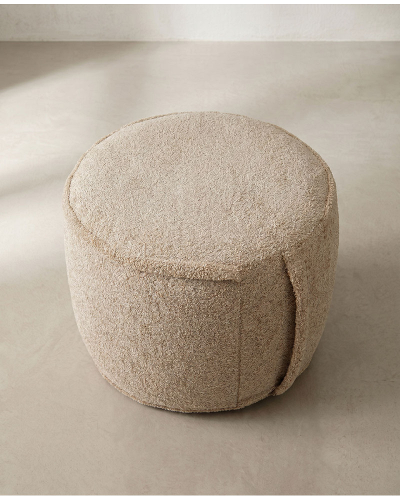 Puf hinchable de poliéster VIBA-beige alzado