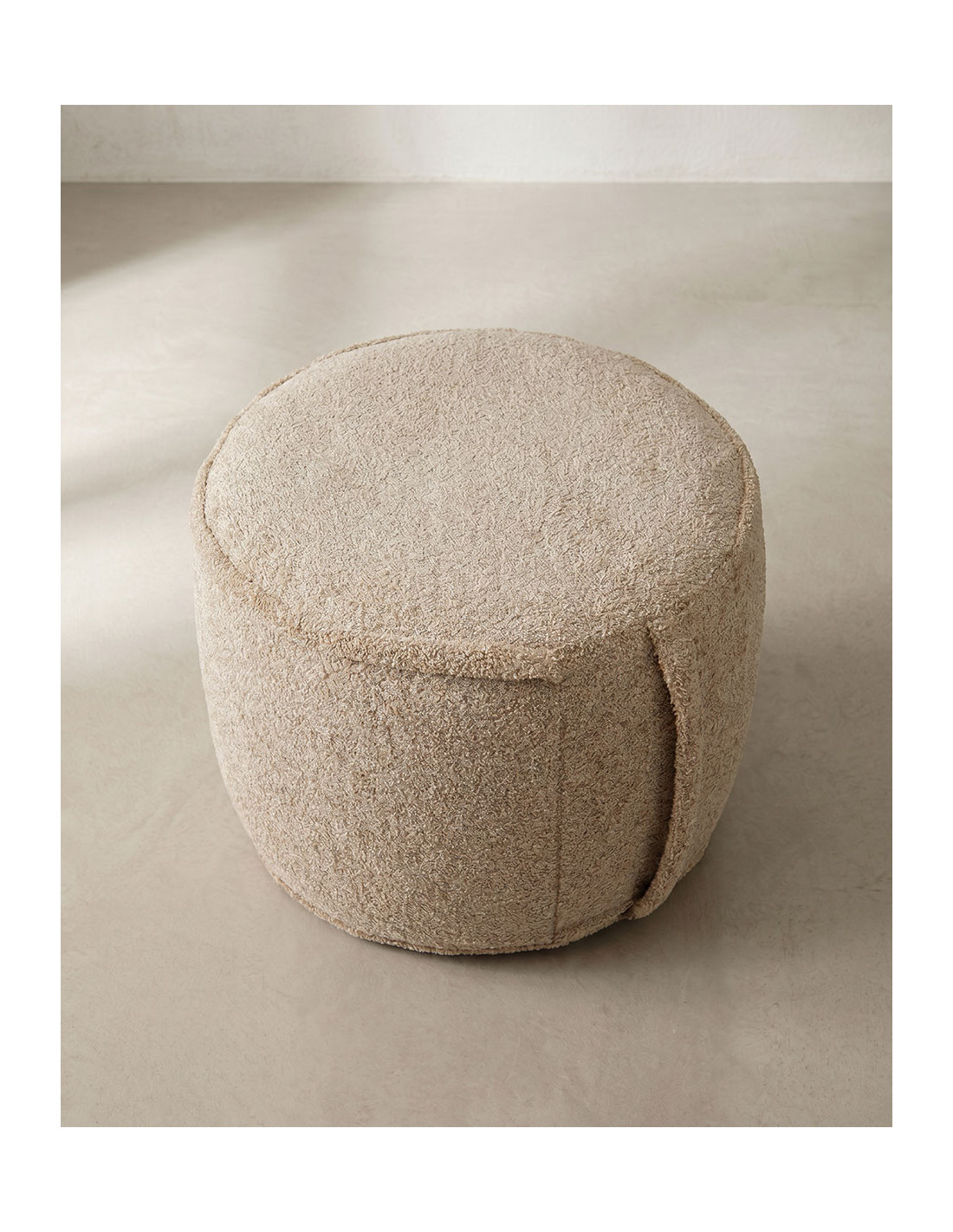 Puf hinchable de poliéster VIBA-beige alzado