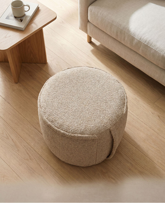 Puf hinchable de poliéster VIBA-beige ambiente