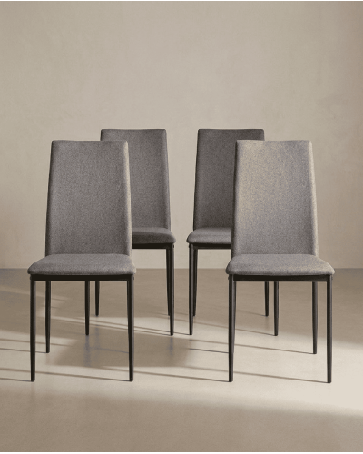 Pack 4 sillas de comedor tapizadas MERIA conjunto