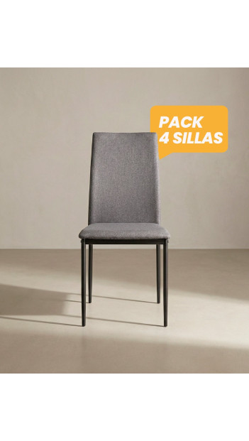 Pack 4 sillas de comedor tapizadas MERIA frente
