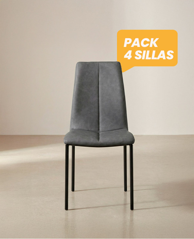Pack 4 sillas de comedor LENO frente