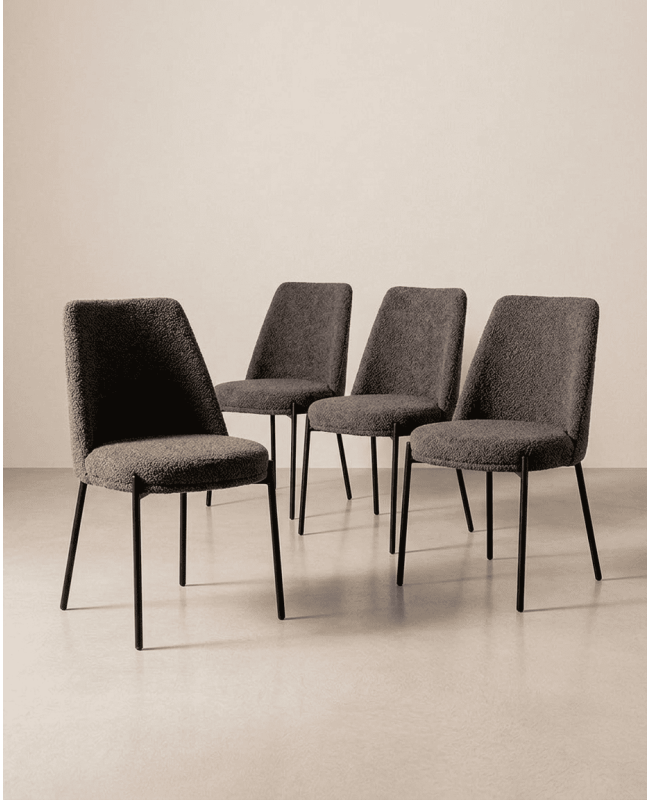 Pack 4 sillas comedor TENA conjunto gris