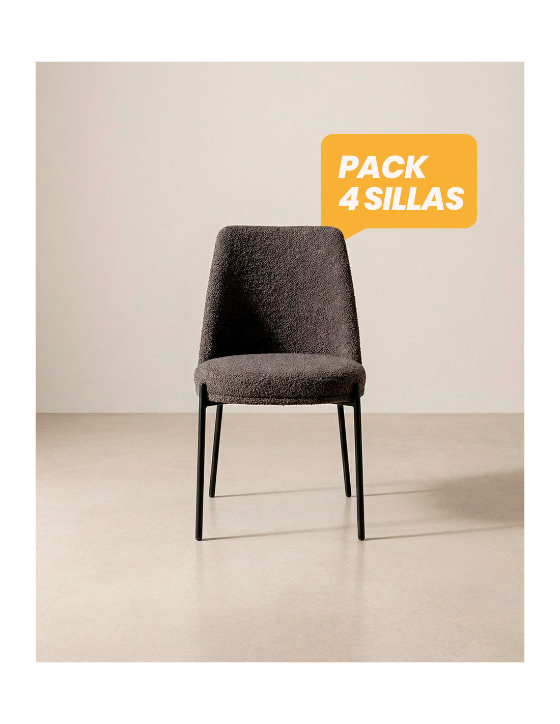 Pack 4 sillas comedor TENA frente gris