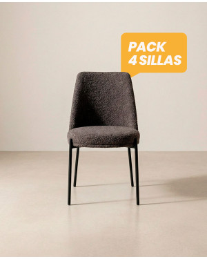Pack 4 sillas comedor TENA frente gris