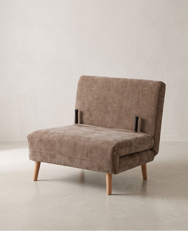 Sillón cama  80 TREND vista 3/4 patas retractiles