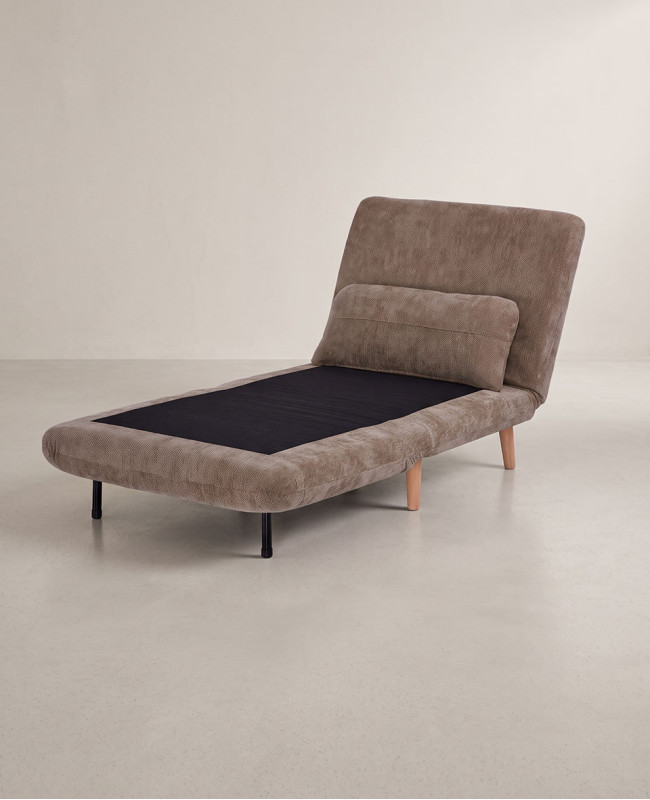 Sillón cama  80 TREND vista 3/4 sofa-cama abierto respaldo reclinado
