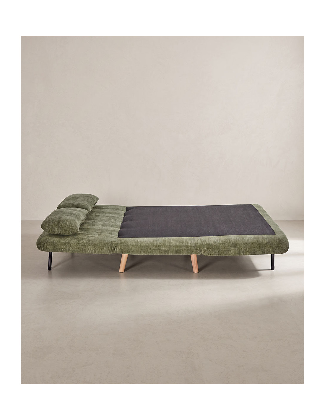 Sillón cama 140 TREND vista lateral sillon abierto al completo