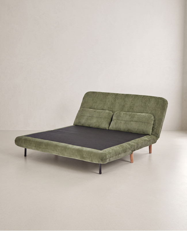 Sillón cama 140 TREND vista 3/4 sillon abierto respaldo reclinado