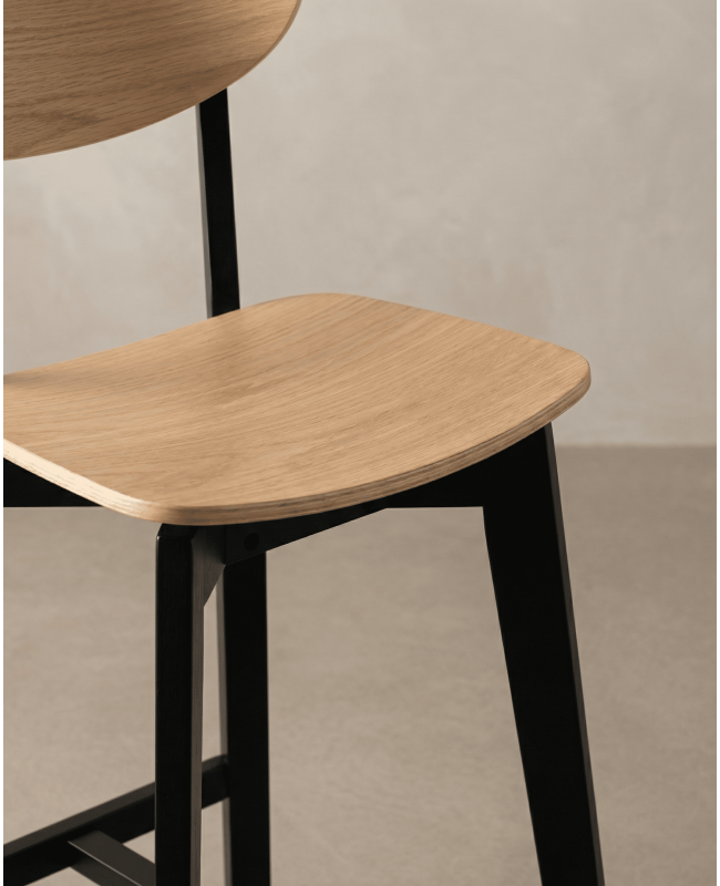 Pack 2 taburetes madera PAXEL color Roble Artisan detalle