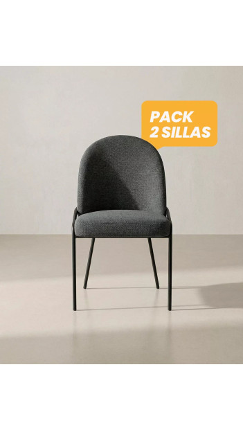 Pack 2 sillas de comedor tapizadas KELIA baratas | Envío rápido y financiación