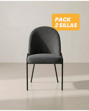 Pack 2 sillas de comedor tapizadas KELIA baratas | Envío rápido y financiación