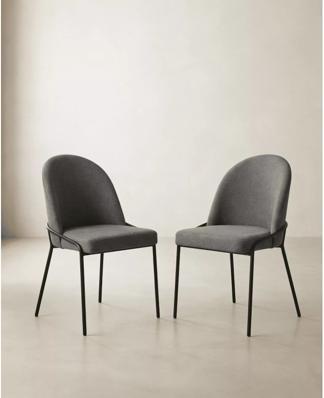 Pack 2 sillas de comedor tapizadas KELIA baratas | Envío rápido y financiación