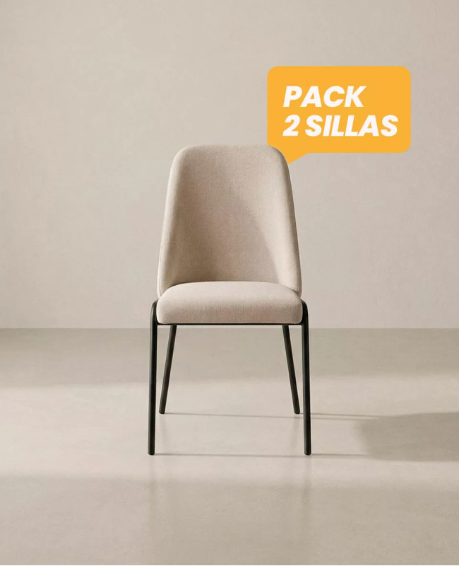 Pack 2 sillas de comedor tapizadas BRENDA baratas | Envío rápido y financiación