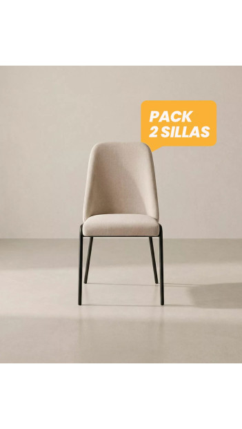 Pack 2 sillas de comedor tapizadas BRENDA baratas | Envío rápido y financiación