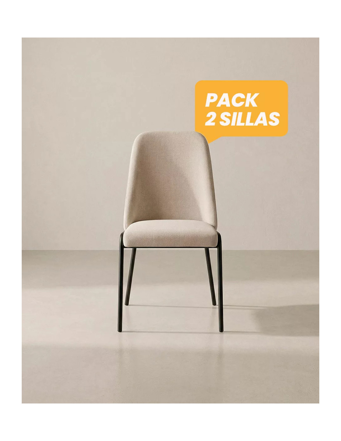 Pack 2 sillas de comedor tapizadas BRENDA baratas | Envío rápido y financiación