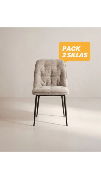 Pack 2 sillas de comedor taupe ZAREM | Envío rápido y financiación