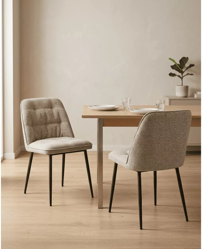 Pack 2 sillas de comedor taupe ZAREM | Envío rápido y financiación
