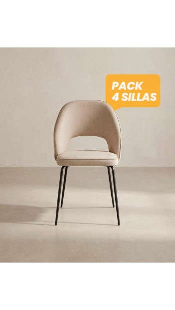 Pack 4 sillas tapizadas TAREN baratas | Envío rápido y financiación