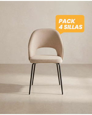 Pack 4 sillas tapizadas TAREN baratas | Envío rápido y financiación