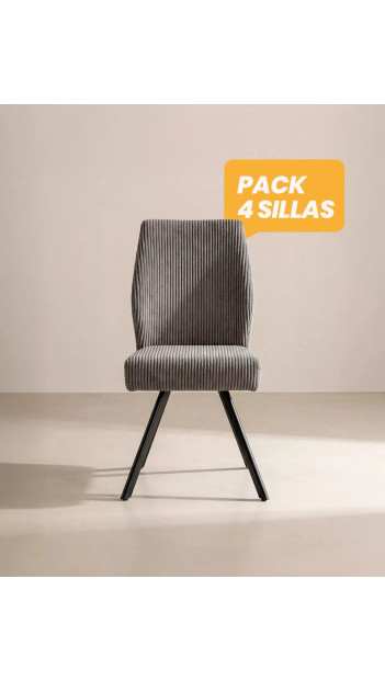 Pack 4 sillas tapizadas asiento con muelles DALA | Envío rápido y financiación