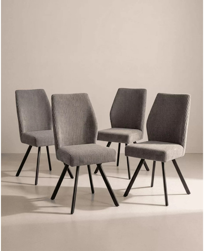 Pack 4 sillas tapizadas asiento con muelles DALA | Envío rápido y financiación