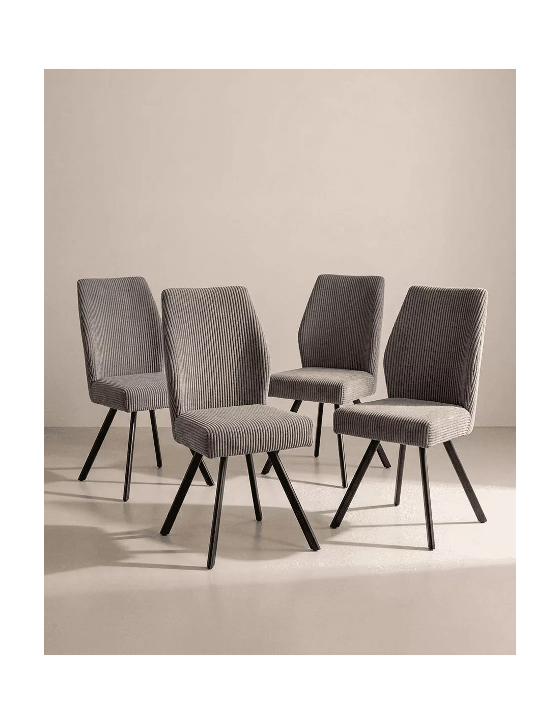 Pack 4 sillas tapizadas asiento con muelles DALA | Envío rápido y financiación